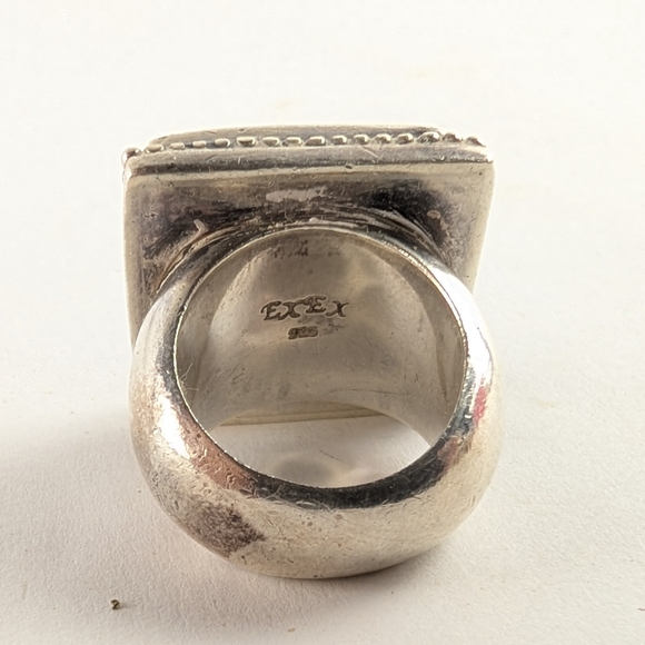 EXEX Claudia Agudelo Sterling Silver Mother of Pearl Ring Size 7 - Picture 3 of 5